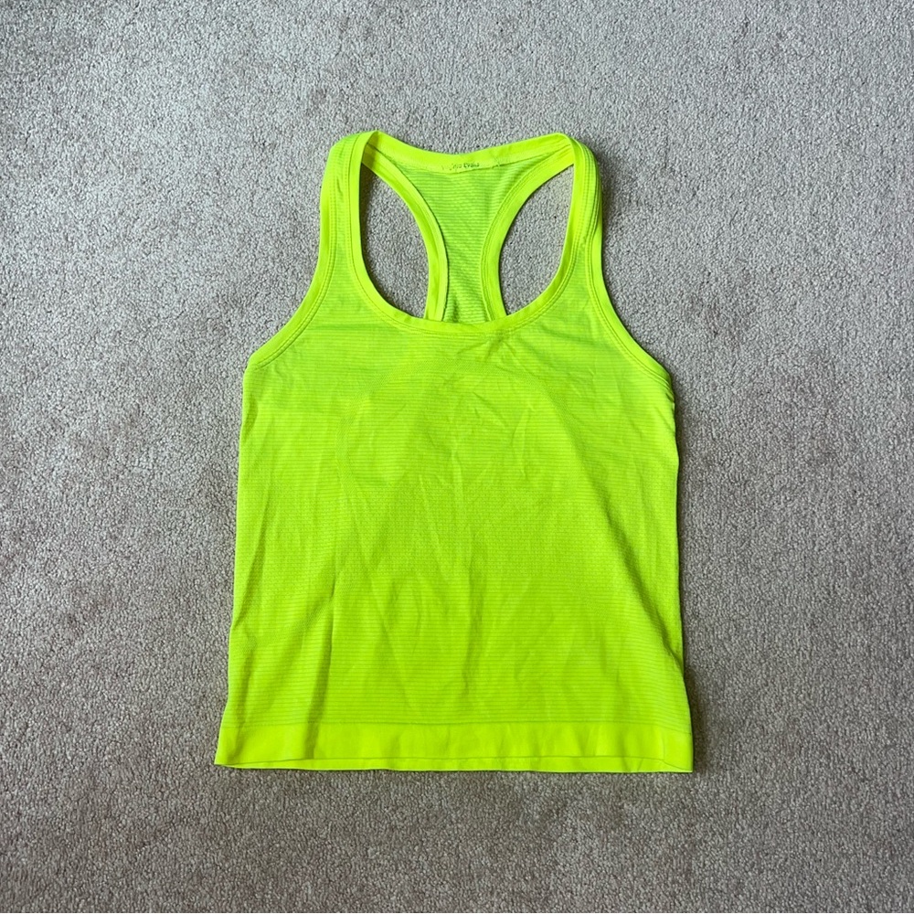 Lululemon Neon Yellow Racerback Tank Top